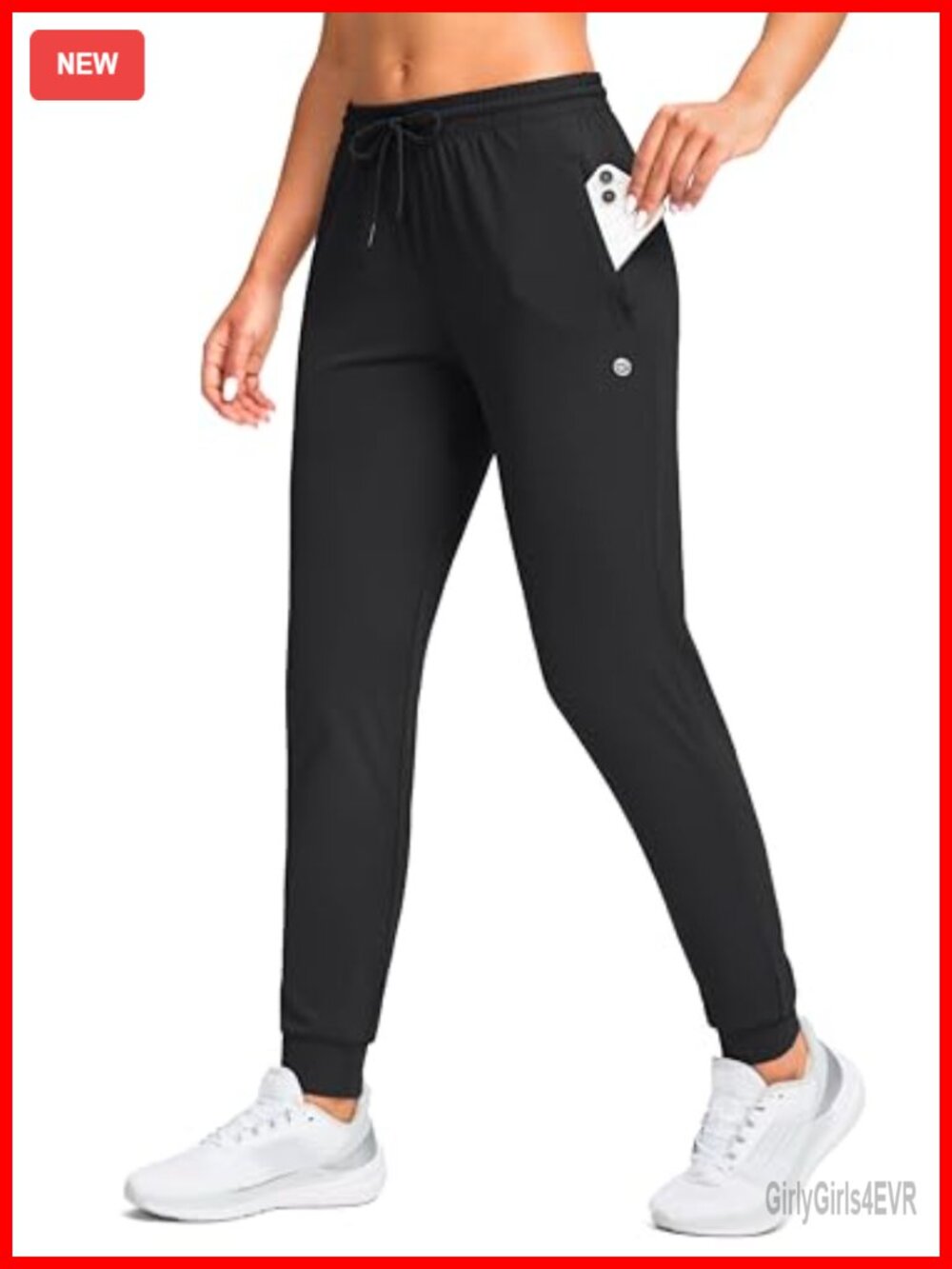 Women's Joggers Pants Zipper Pockets Sweatpants Athletic